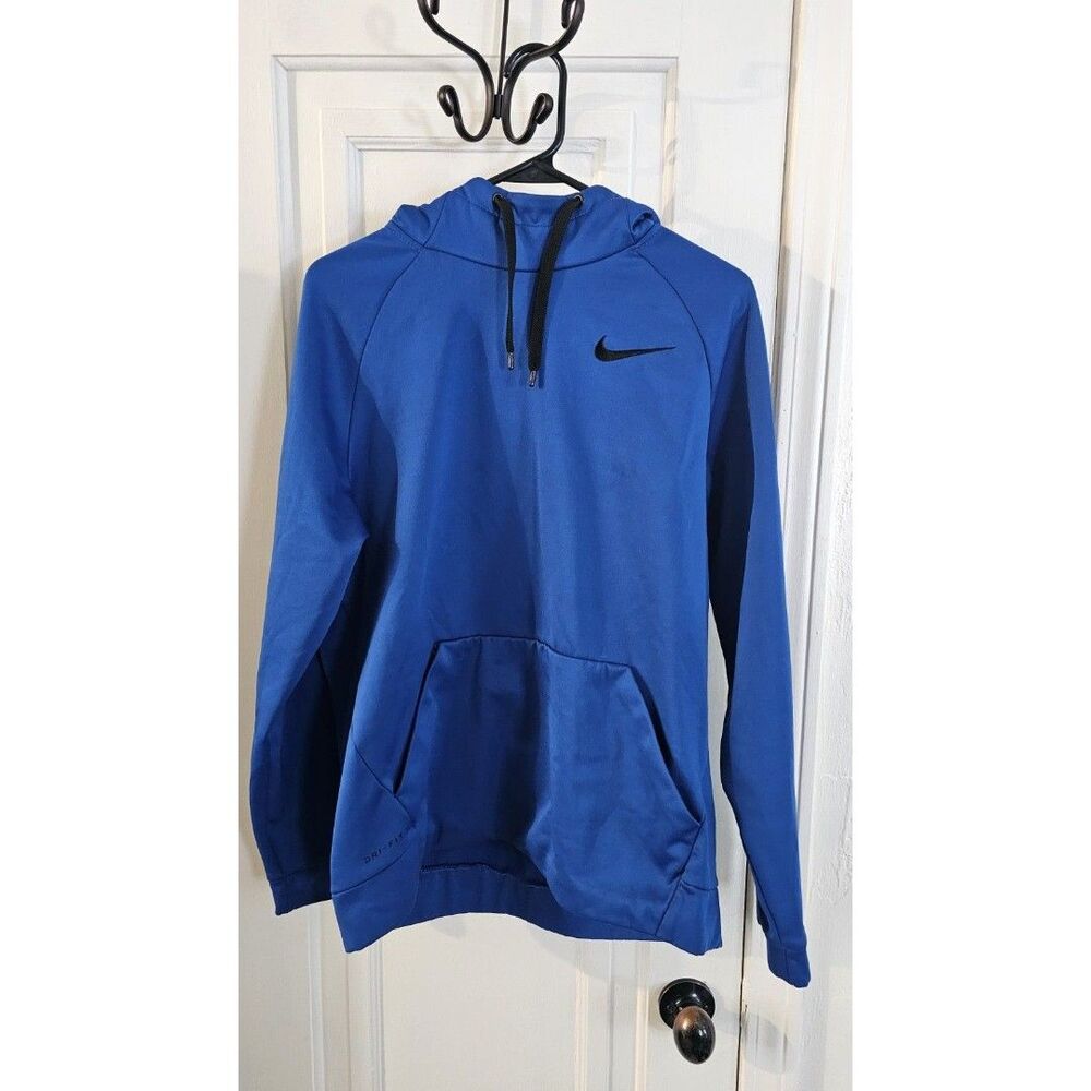 Nike Dri-fit Blue Hoodie Womens Size Medium Pullover Sweatshirt Long Sleeve